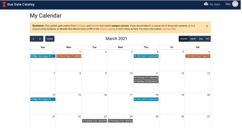 Calendar on DateCat software
